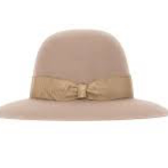NWT,Adora SPF 50+ Adjustable Fedora, Soft Camel Wide-Brim Hat, Bow Embellishment